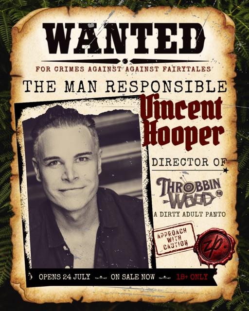 Throbbin Wood WANTED poster — Vincent Hooper, Director